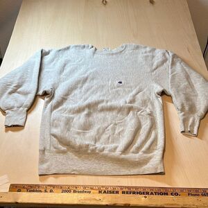 Vintage Champion Reverse Weave Warmup Sweatshirt Crewneck Large Gray 80s  USA XL